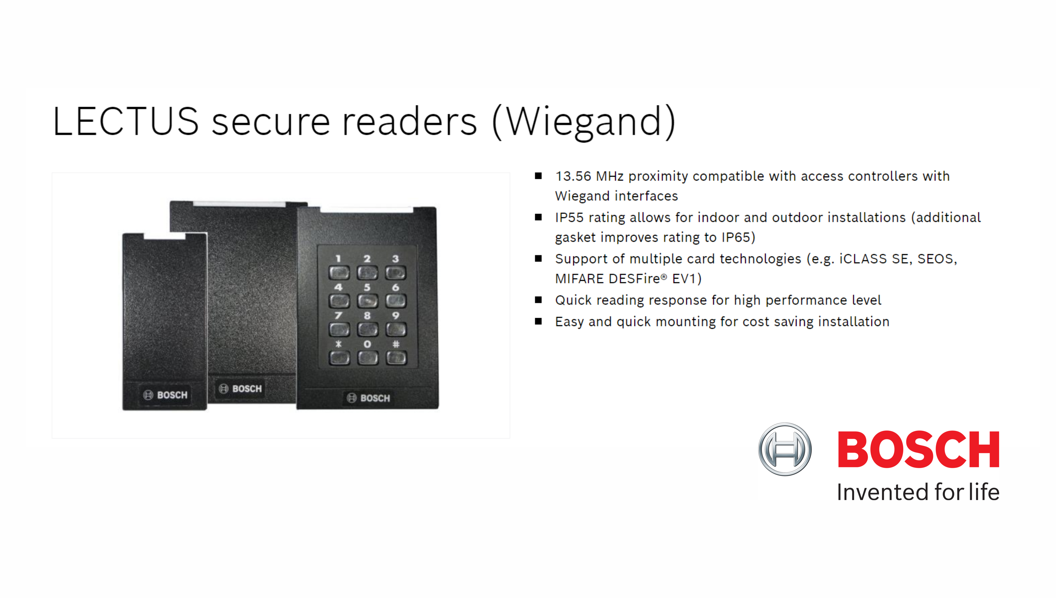 Bosch Access Management System AMS Card Reader Credential